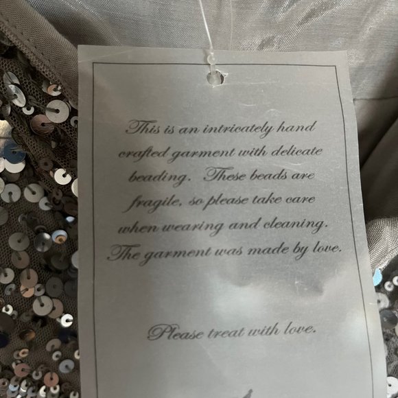 Freebird (Icelandic Designer) I Hand Embroidered Silver Sequined Mini Skirt - Picture 8 of 13